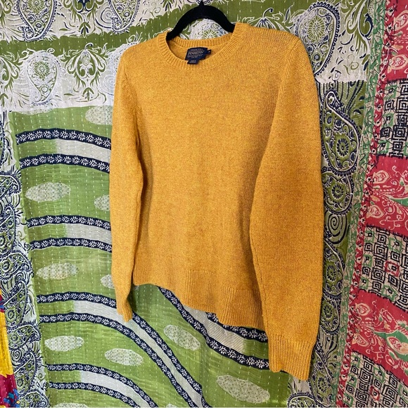 Pendleton Golden Copper Washable Shetland Wool Crewneck Sweater Size Medium - Picture 6 of 14